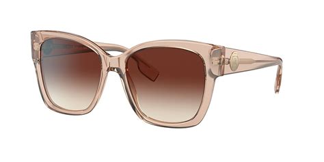 Burberry BE4345 Ruth 54 Brown Gradient & Peach Sunglasses.